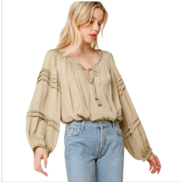 Free People Intimately All Tucks Bodysuit in Salt Marsh Sz Large - Picture 3 of 16